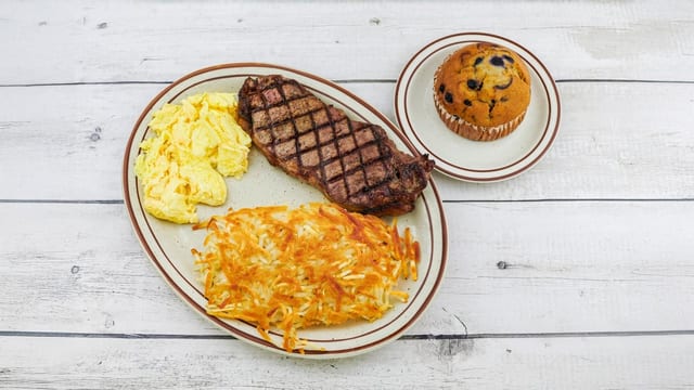New York Steak and Eggs.